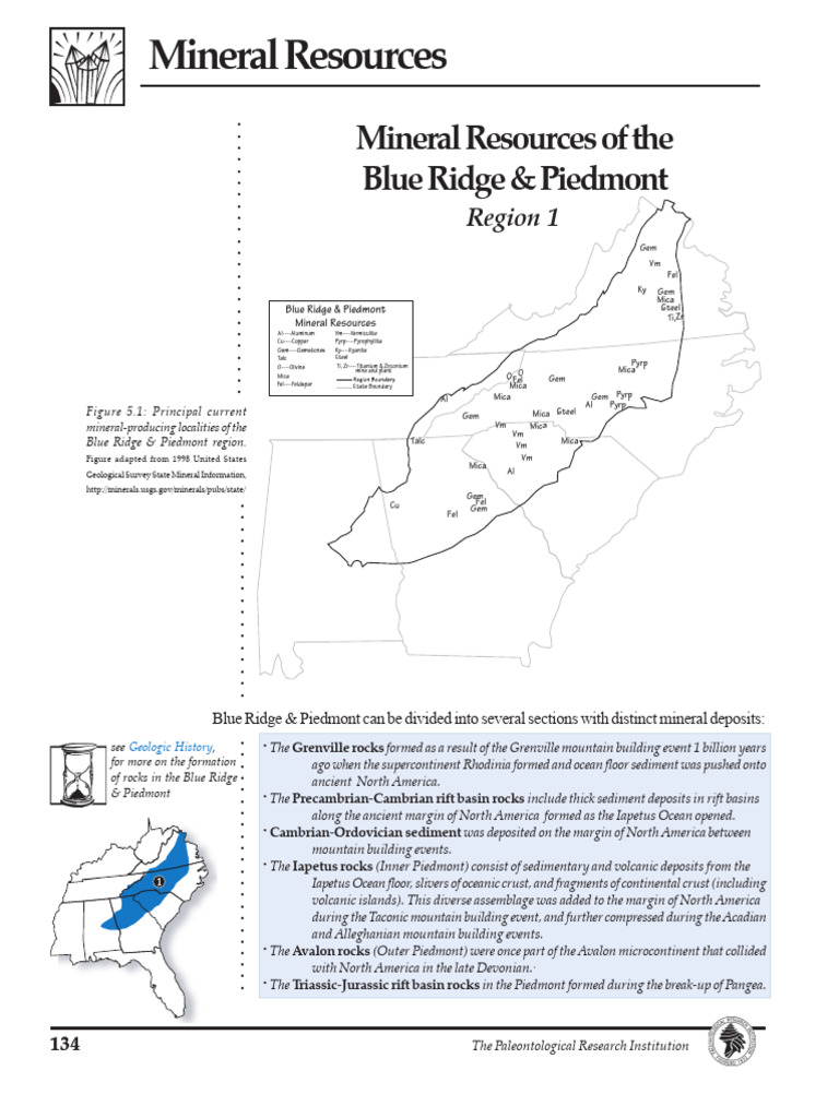 Mineral Resources of Blue Ridge Region | PDF | Ore | Minerals