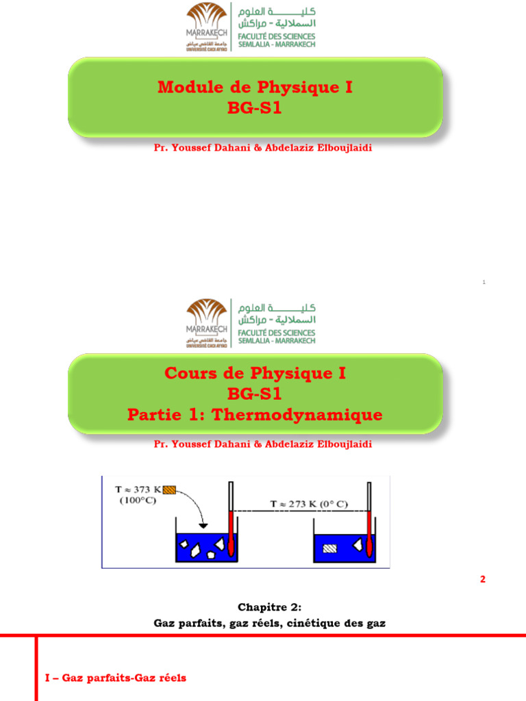 Gaz parfaits et réels en thermodynamique | PDF | Pression | Gaz