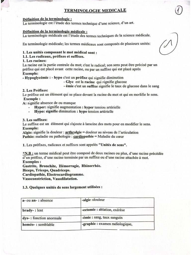Terminologie Médicale | PDF