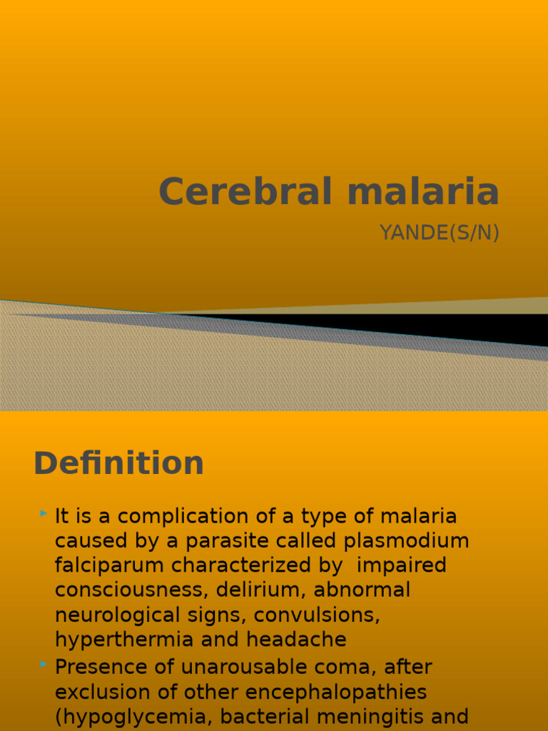 Cerebral Malaria -Yande | PDF | Malaria | Plasmodium Falciparum
