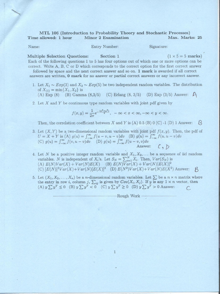MTL106 Minor2 2018-19 Sem1 | PDF