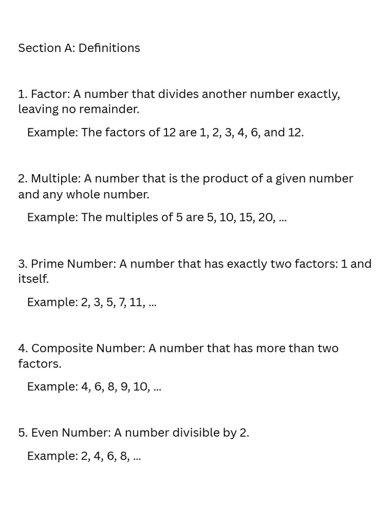 Factors & Multiples | PDF | Prime Number | Numbers