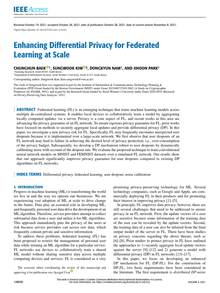 Enhancing Differential Privacy in FL | PDF | Machine Learning | Deep ...
