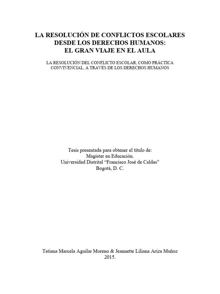 Aguilar More No Tatiana Marcela | PDF | Enseñando | Conflicto (proceso)