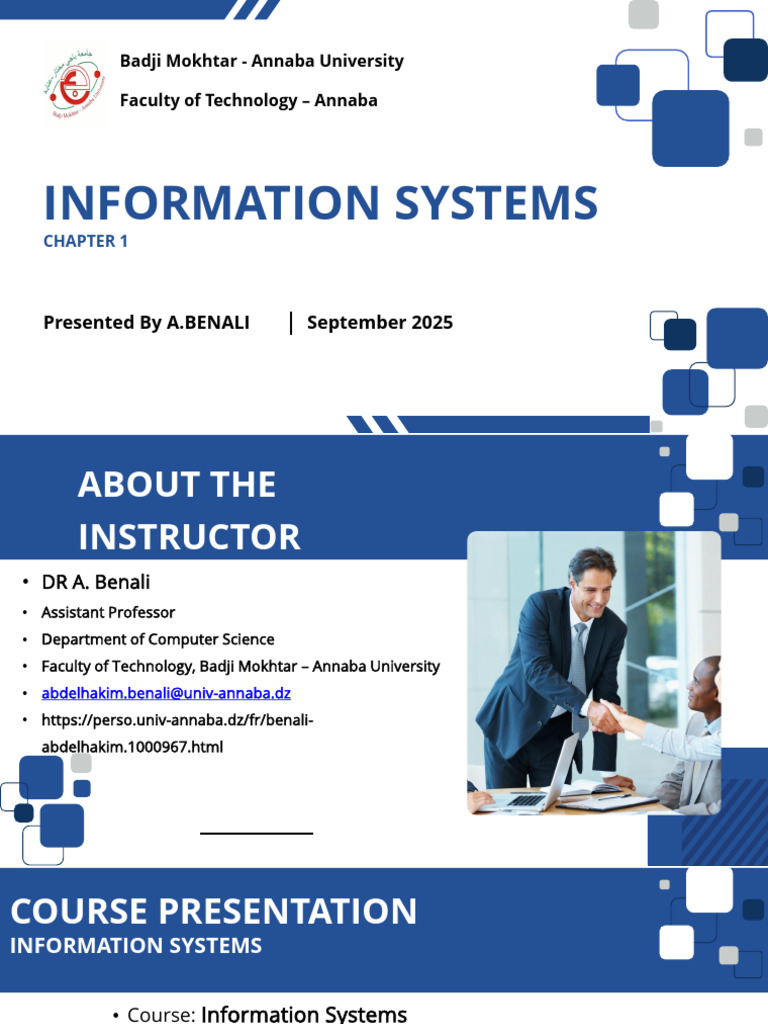 Chapter 1 – Introduction to Information Systems Lecture Presentation ...