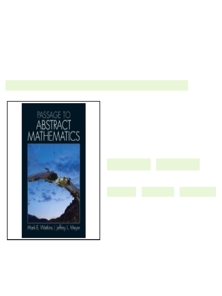 Solutions Manual to accompany Passage to Abstract Mathematics ...