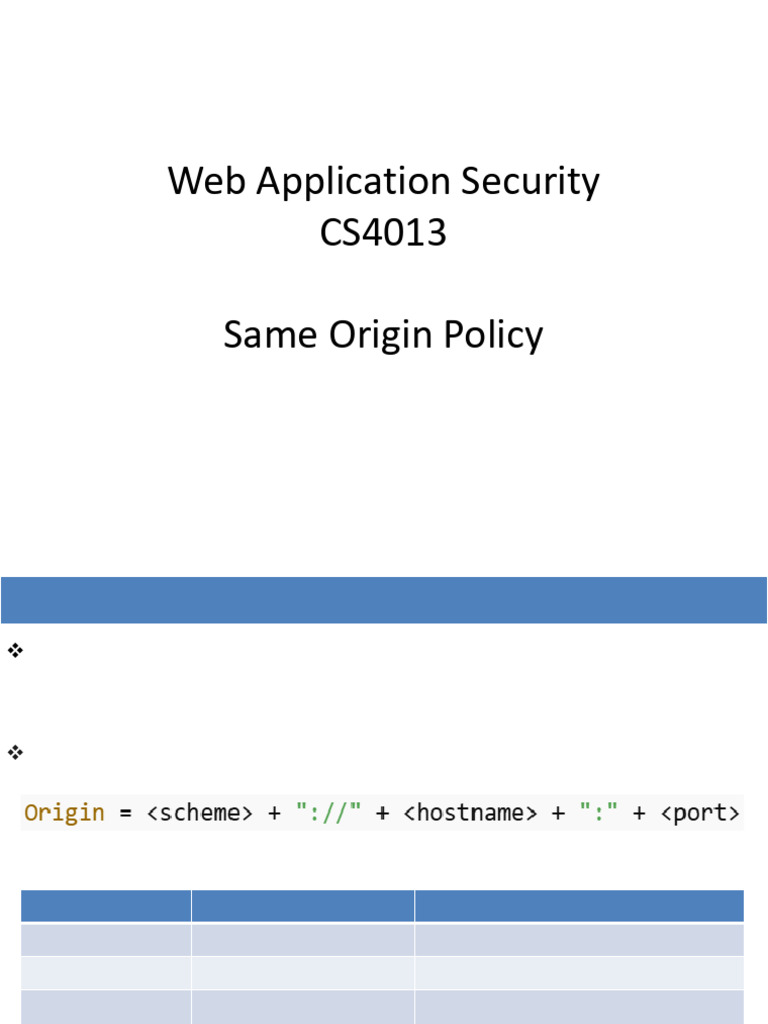 Understanding Same Origin Policy and CORS | PDF | World Wide Web ...