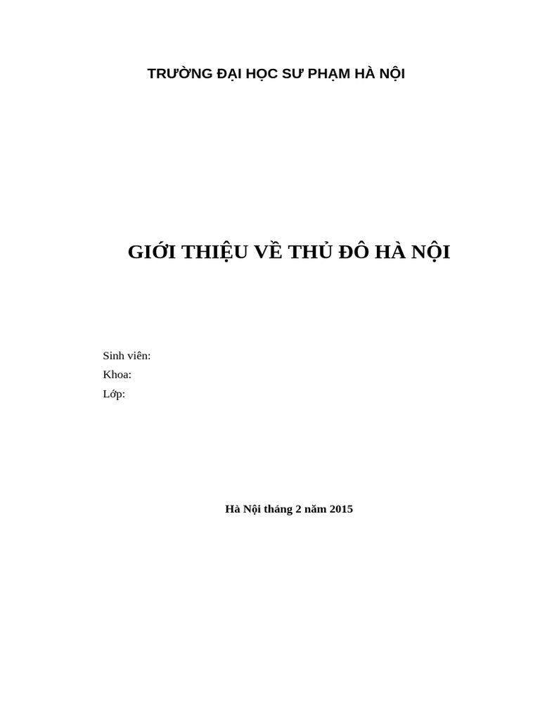 Gioi Thieu Ve Ha Noi | PDF