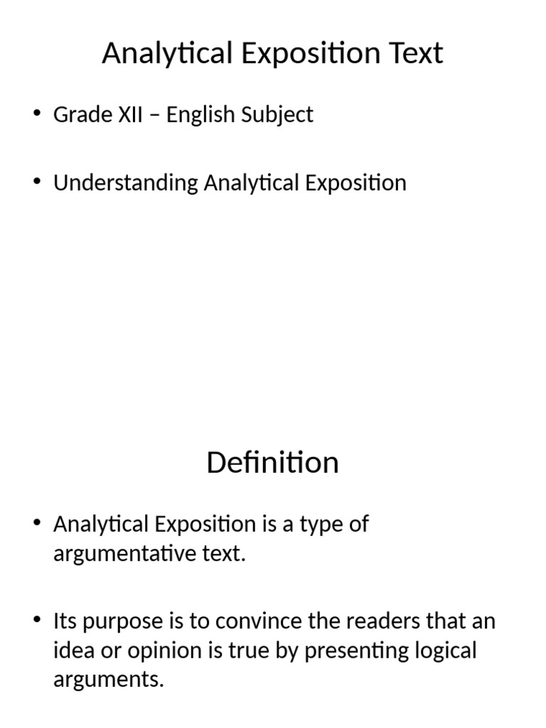 Understanding Analytical Exposition Text | PDF