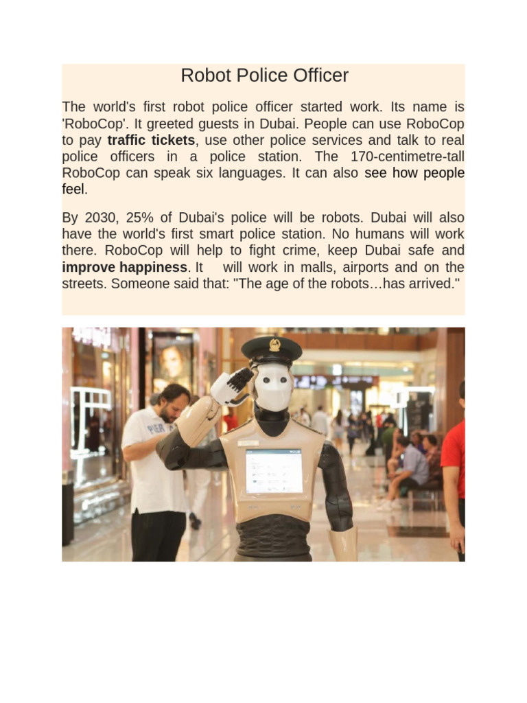 Robot Police Officer1 | PDF