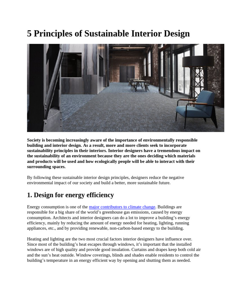 Sustainable Interior Design Principles | PDF | Life Cycle Assessment ...