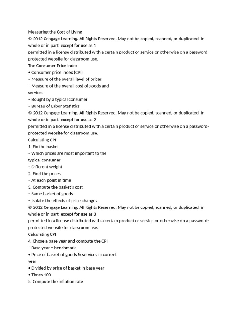 Understanding Consumer Price Index (CPI) | PDF | Cost Of Living ...