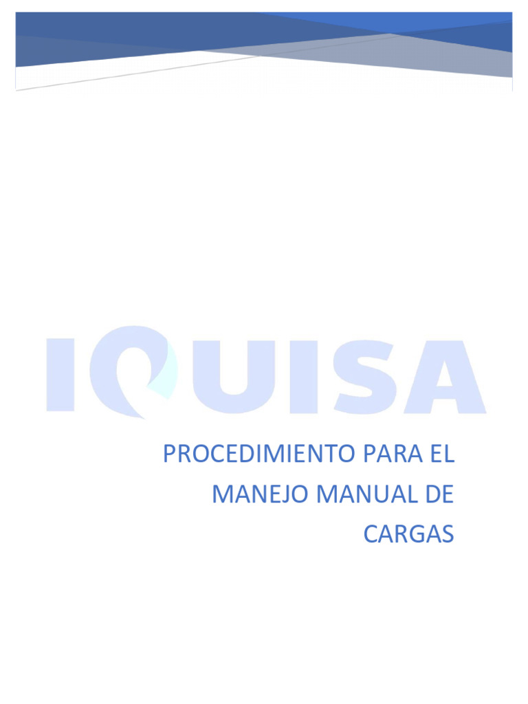 Procedimiento Manejo Manual de Cargas | PDF