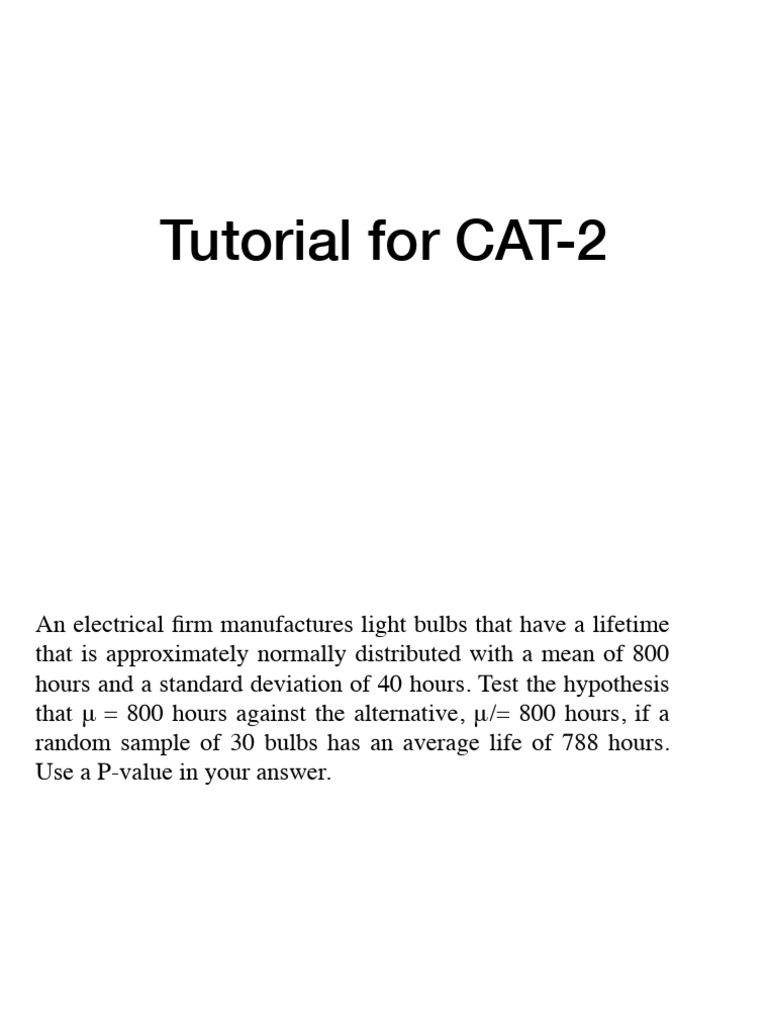 Statistical Hypothesis Testing Examples | PDF | P Value | Wear
