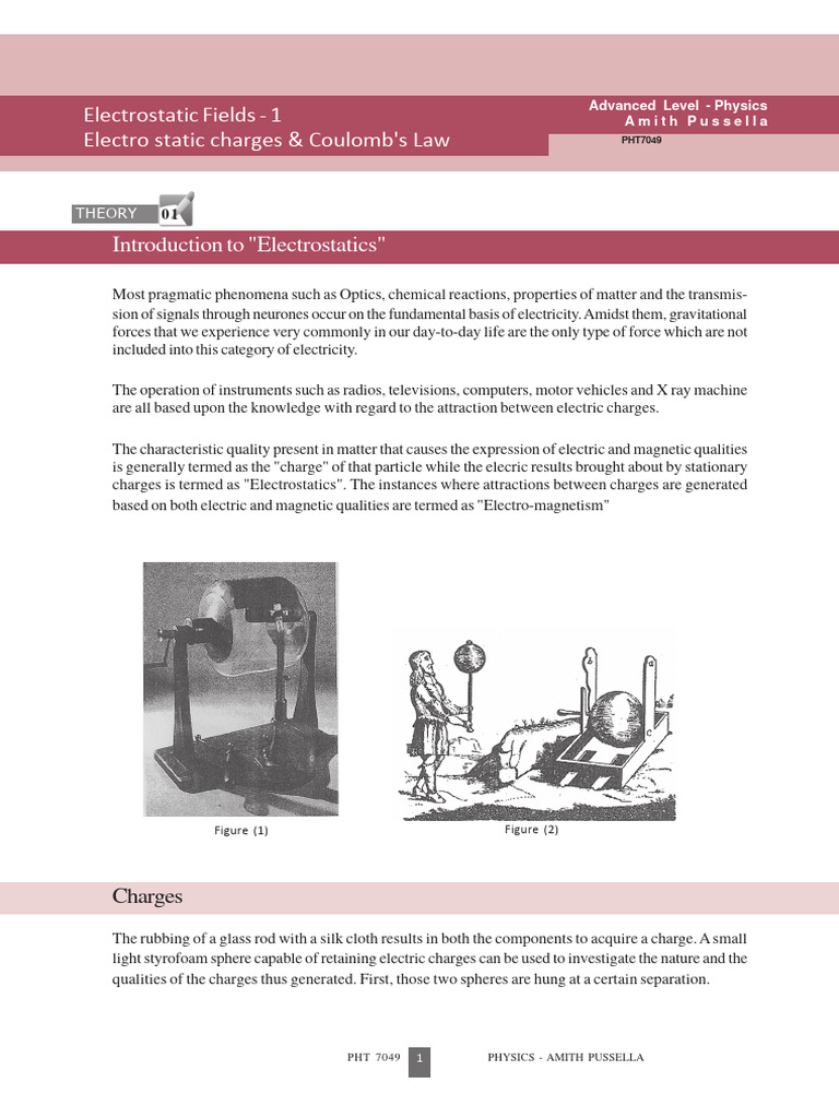 Copy of 06-01 Electrostatic Fields Coloumbs Law | PDF | Electric Charge ...
