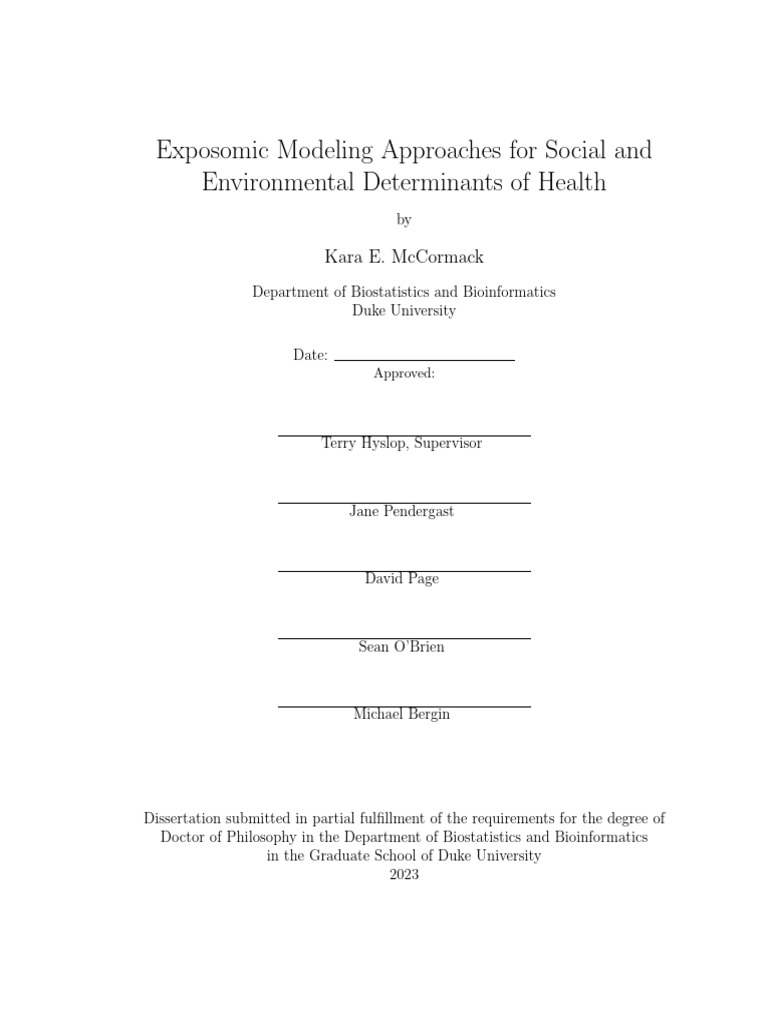 Exposomic Modeling Approaches for Social and Environmental Determinants ...