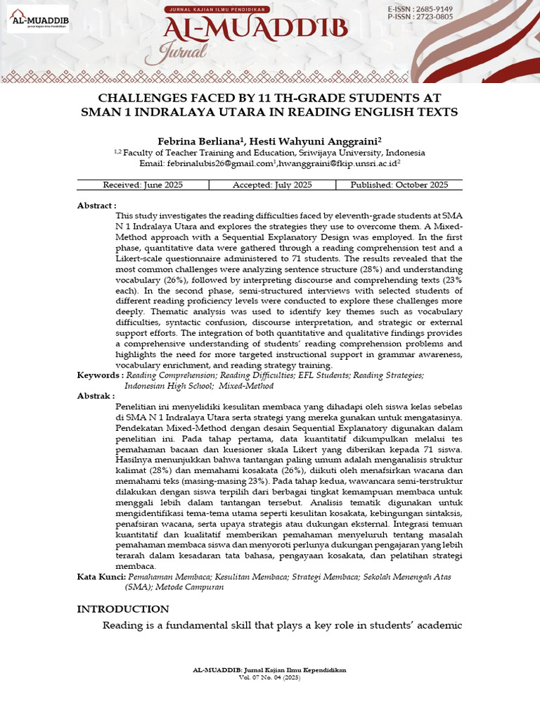 Challenges+Faced+by+11+Th+Grade+Students+at+Sman+1+Indralaya+Utara+in ...