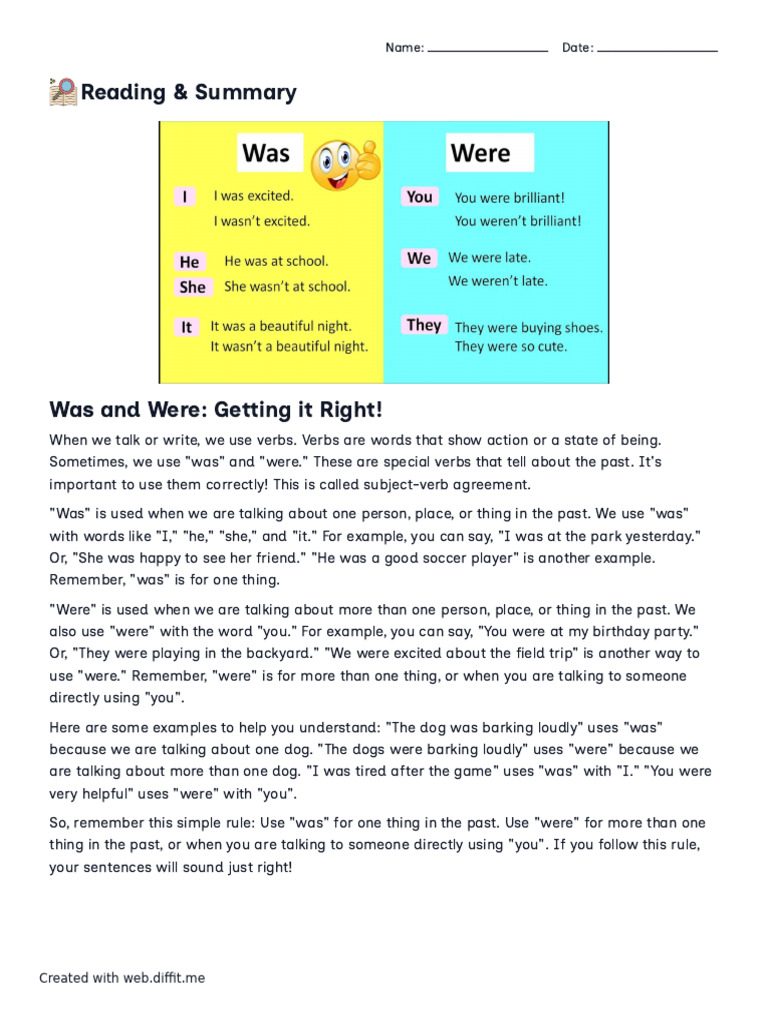 Was and Were | PDF | Verb | Language Families