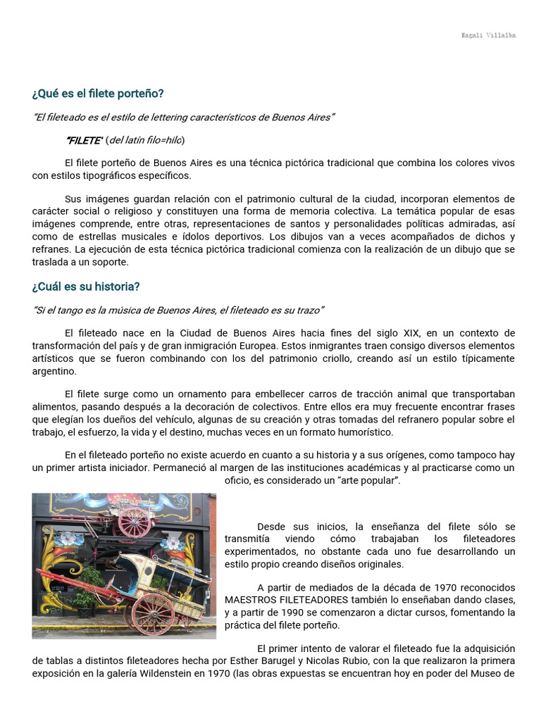 Historia y técnica del filete porteño | PDF | Las artes