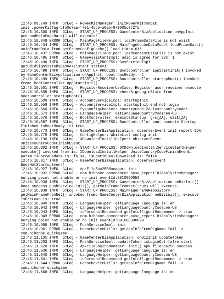 GameCenter Startup Log Analysis | PDF | Hypertext | Information Technology