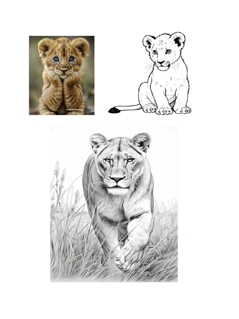 To Draw - Cub and Lion | PDF