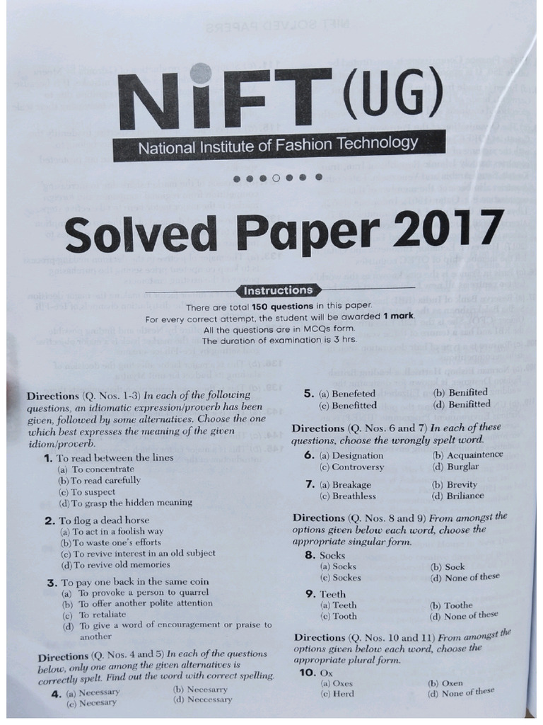 Nift 2017 | PDF