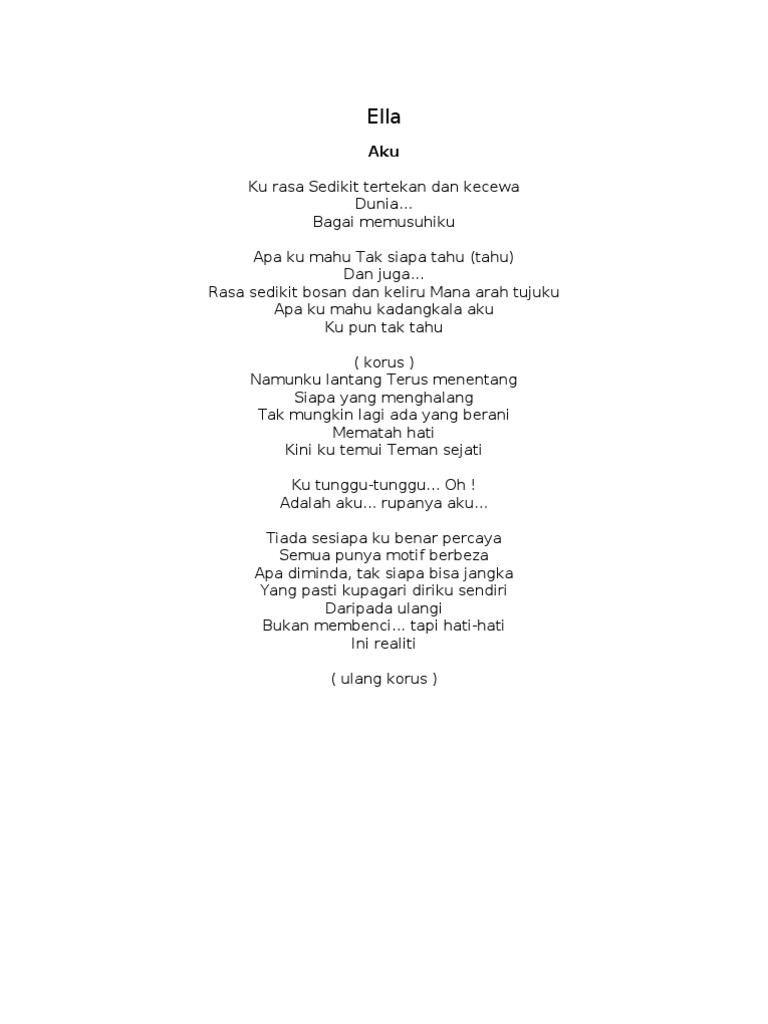 Ella Lirik Lagu
