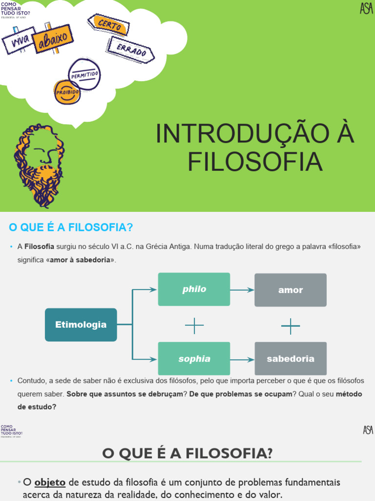 Introdução à Filosofia para 10º Ano | PDF | Estética | Lógica