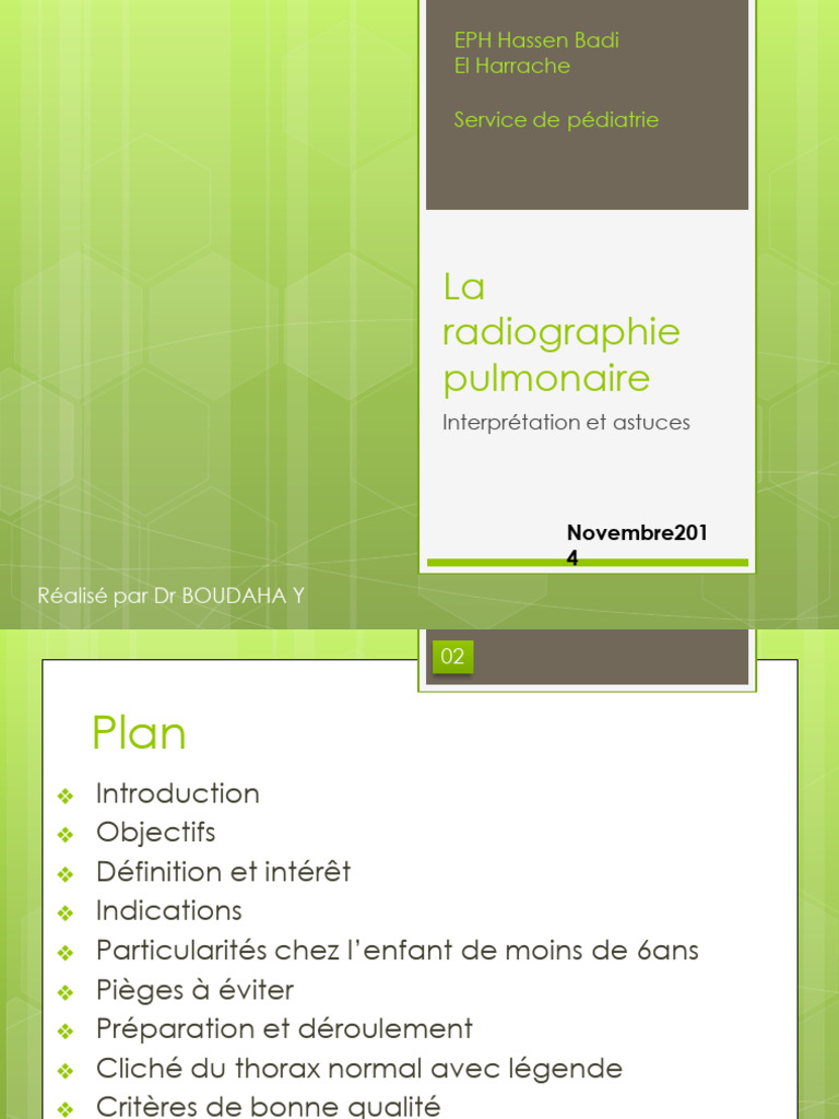 Interprétation de la radiographie pulmonaire | PDF | Radiographie ...