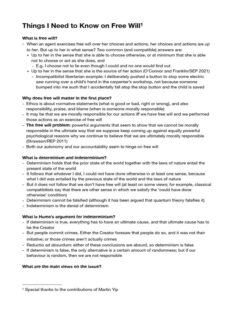 Understanding Free Will and Determinism | PDF | Free Will | Determinism