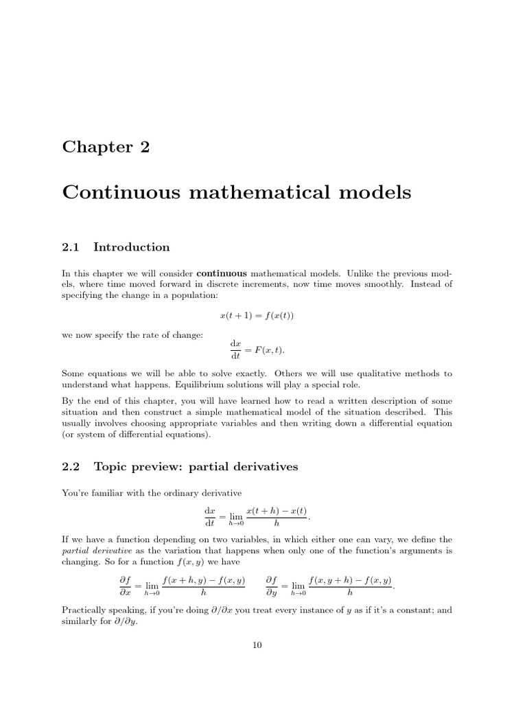 Continuous Mathematical Models Explained | PDF | Function (Mathematics ...