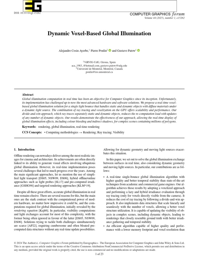 Real-Time Voxel-Based Global Illumination | PDF | Rendering (Computer ...