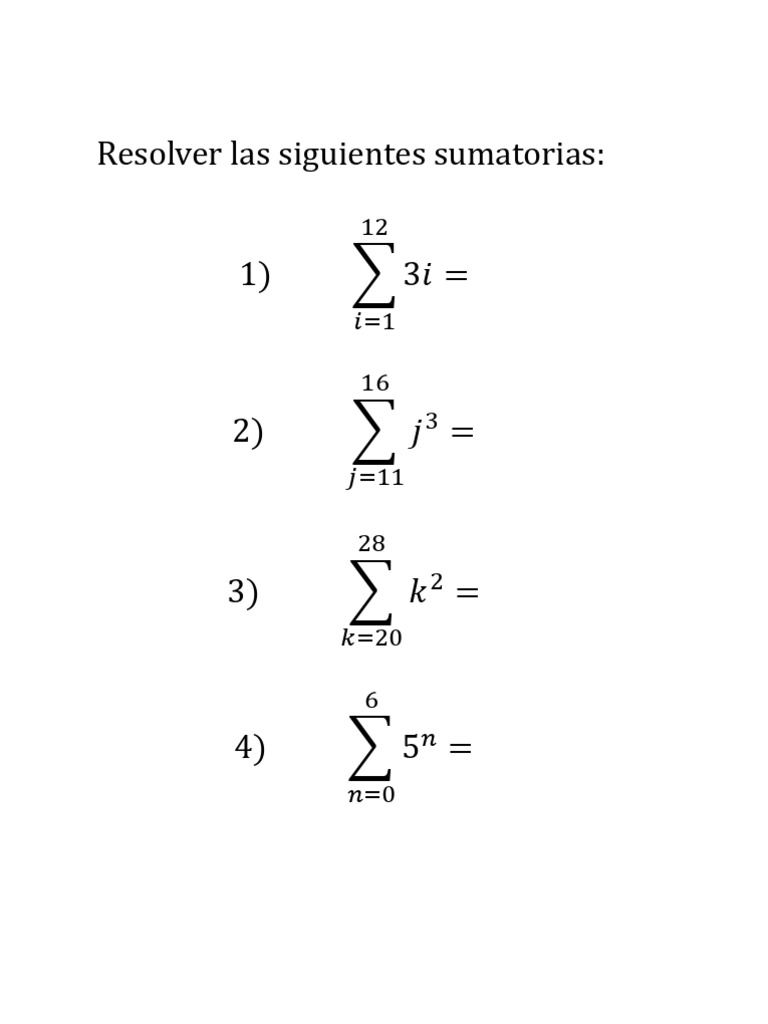 Ejercicios de Sumatorias y Matrices | PDF