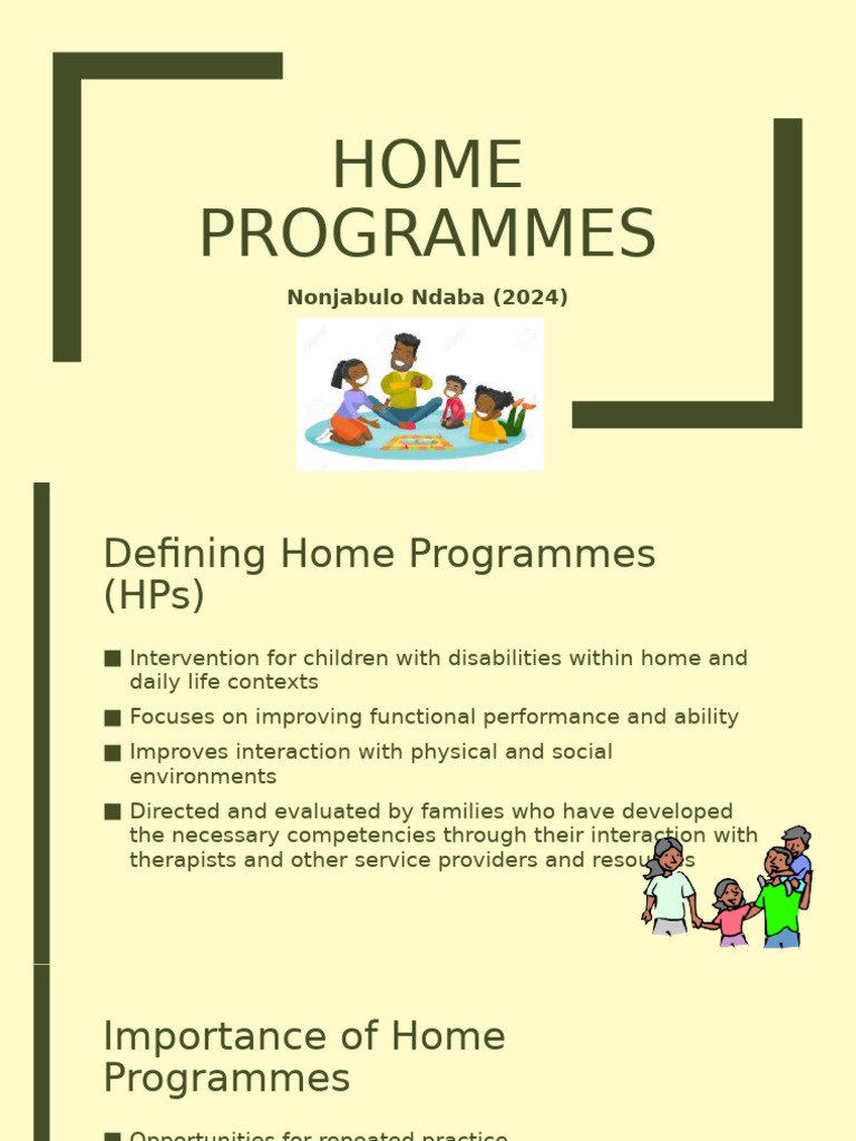 Home Programmes for Children with Disabilities | PDF | Caregiver | Goal