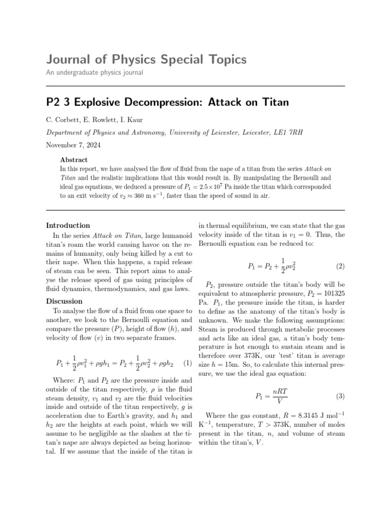 P2 3 Explosive Decompression Attack on Titan Final | PDF | Gases | Pressure