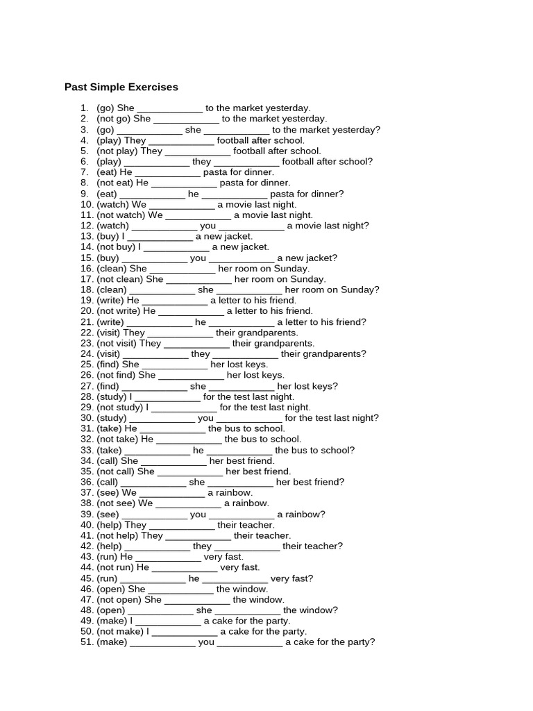 Past Simple Tense Exercises | PDF | Chess Openings | Chess