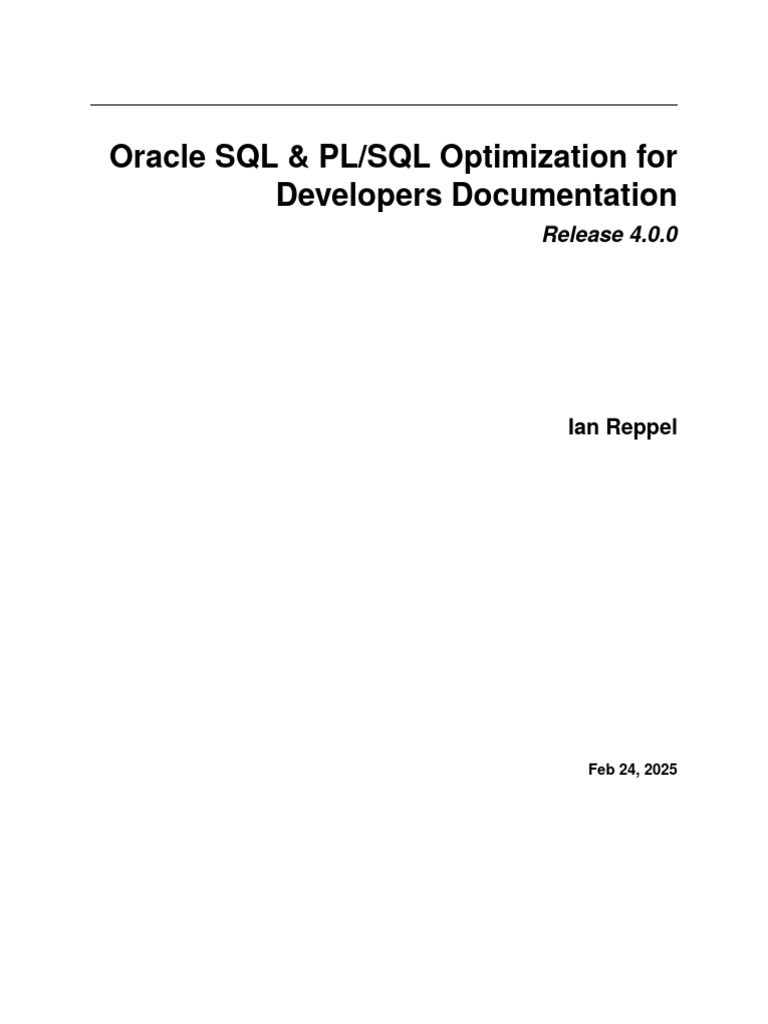 Oracle SQL PL/SQL Optimization Guide | PDF | Relational Database ...