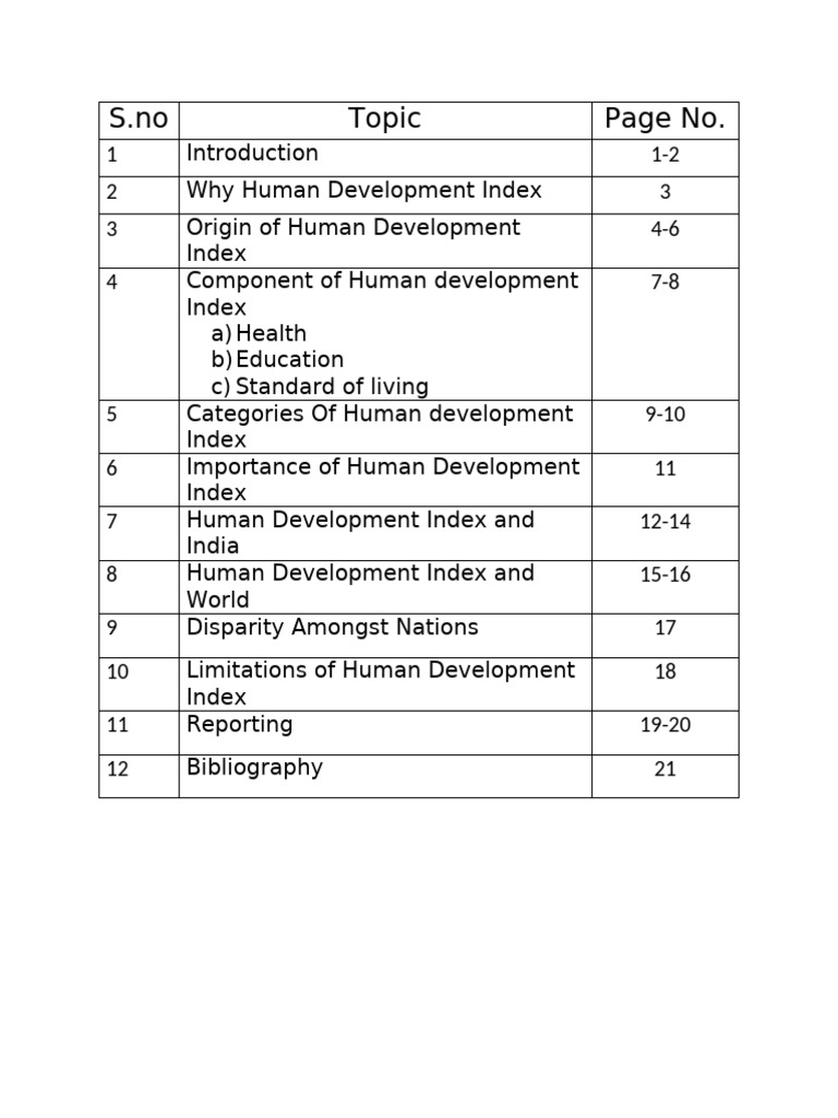 Human Development Index Overview | PDF