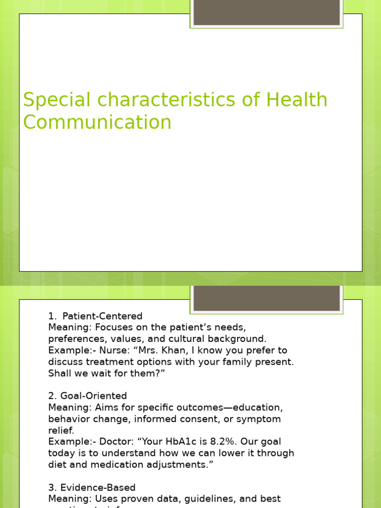 Key Features of Effective Health Communication | PDF