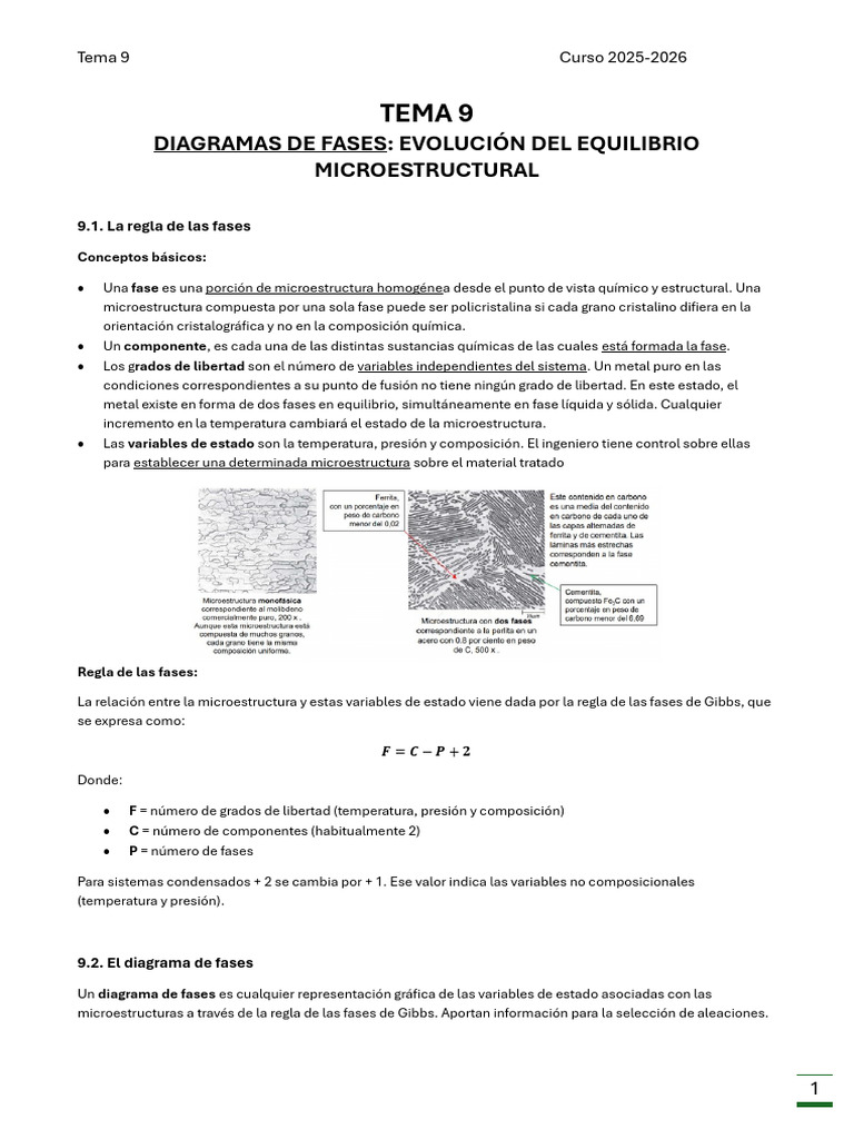 Diagramas de Fases y Microestructura | PDF | Fase (materia) | Diagrama ...