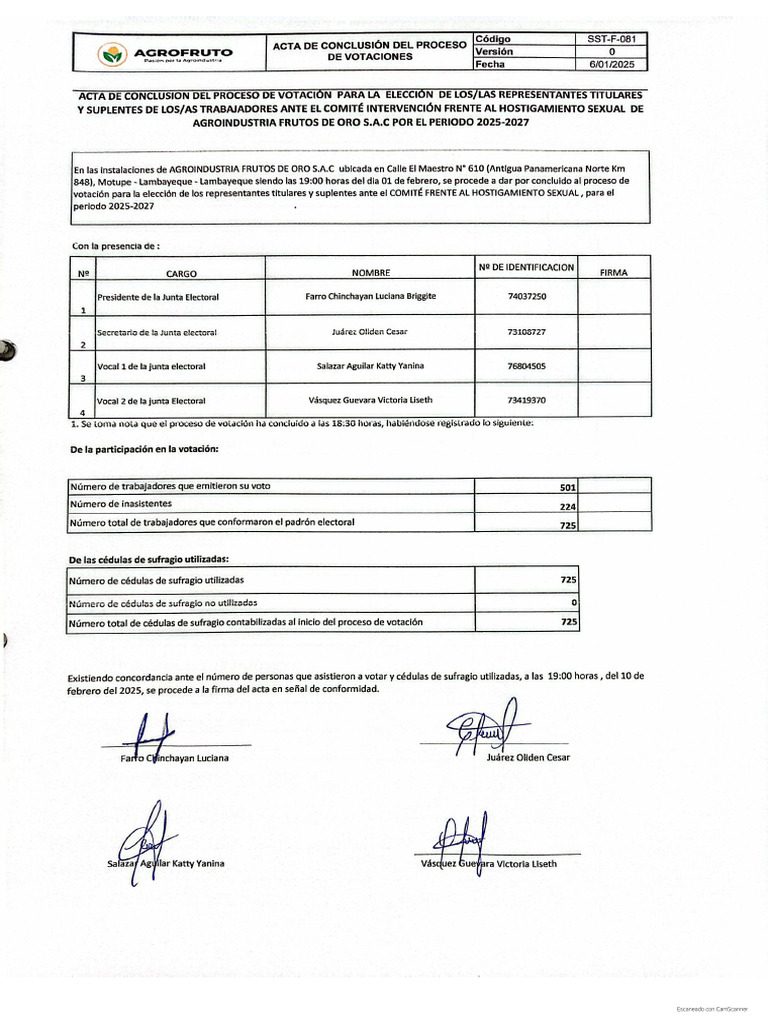 Acta de Conclusion | PDF