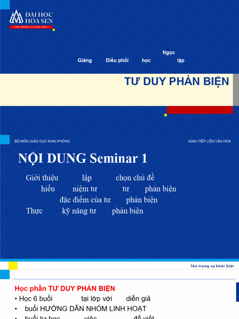 Seminar1-SV Bài Giảng Tổng Quan Về TDPB | PDF