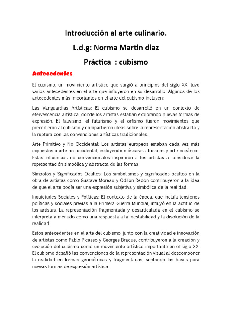 Cubismo en la Cocina: Arte Frutal | PDF | Cubismo | Arte abstracto