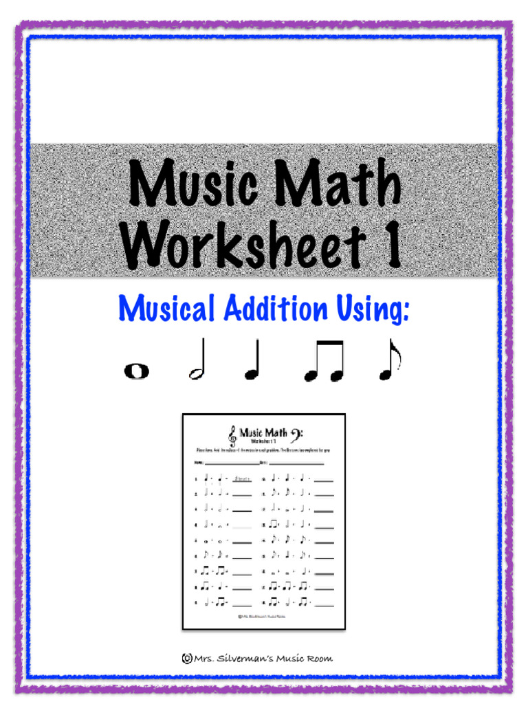 Music Math Worksheet for Kids | PDF