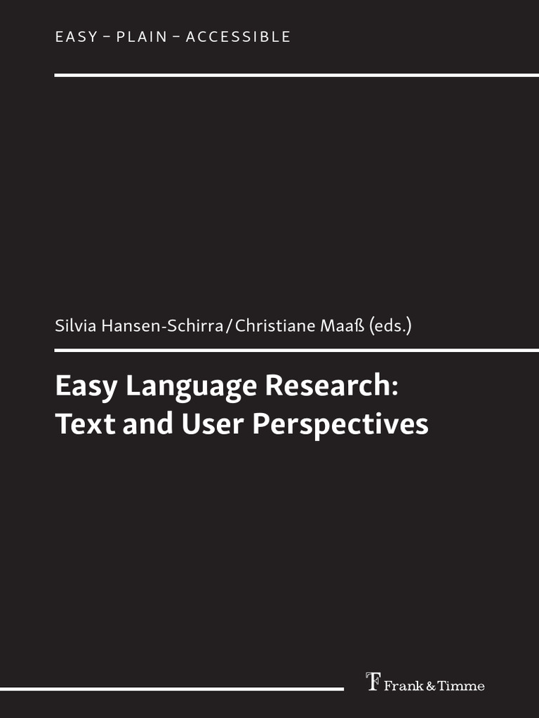 Easy Language Research_Text and User Perspectives | PDF | Translations ...