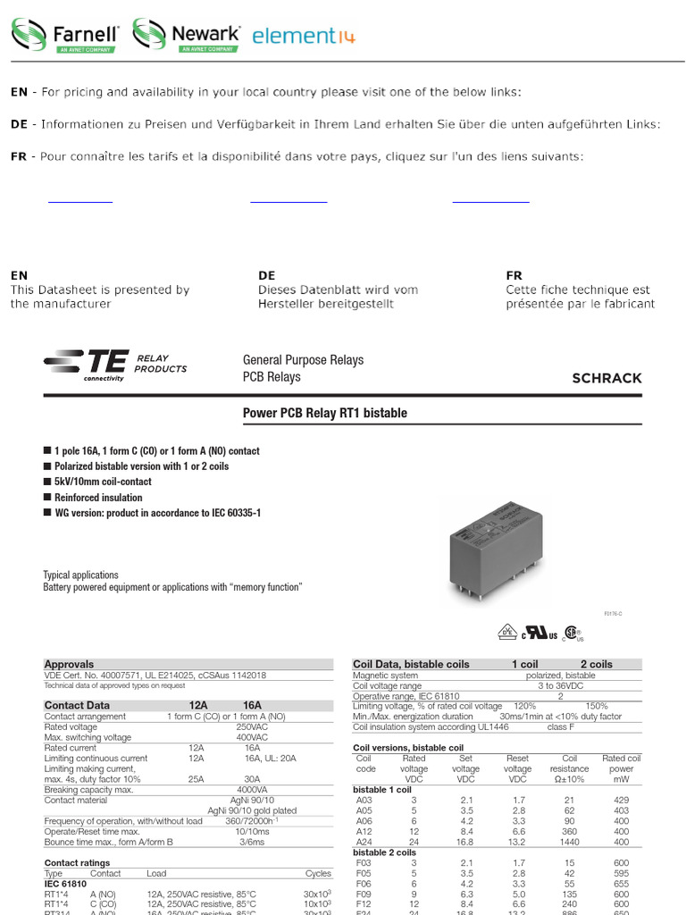 2920198 | PDF | Relay | Electrical Connector
