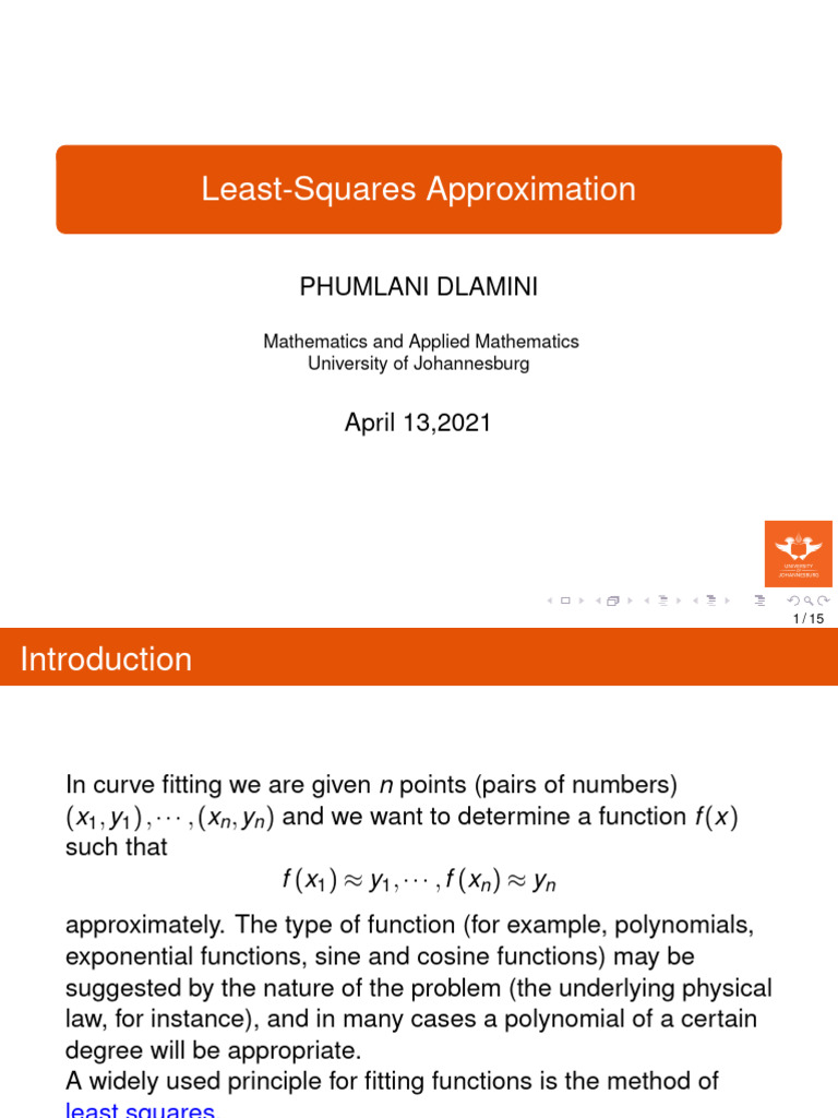 Least-Squares Approximation Methods | PDF | Integral | Function ...