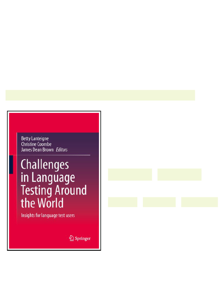 Challenges In Language Testing Around The World Insights For Language ...