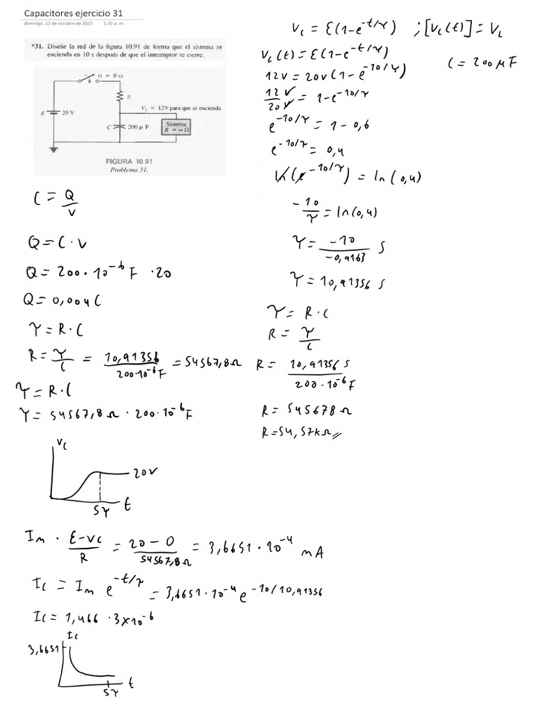 Capacitores ejercicio 31 | PDF