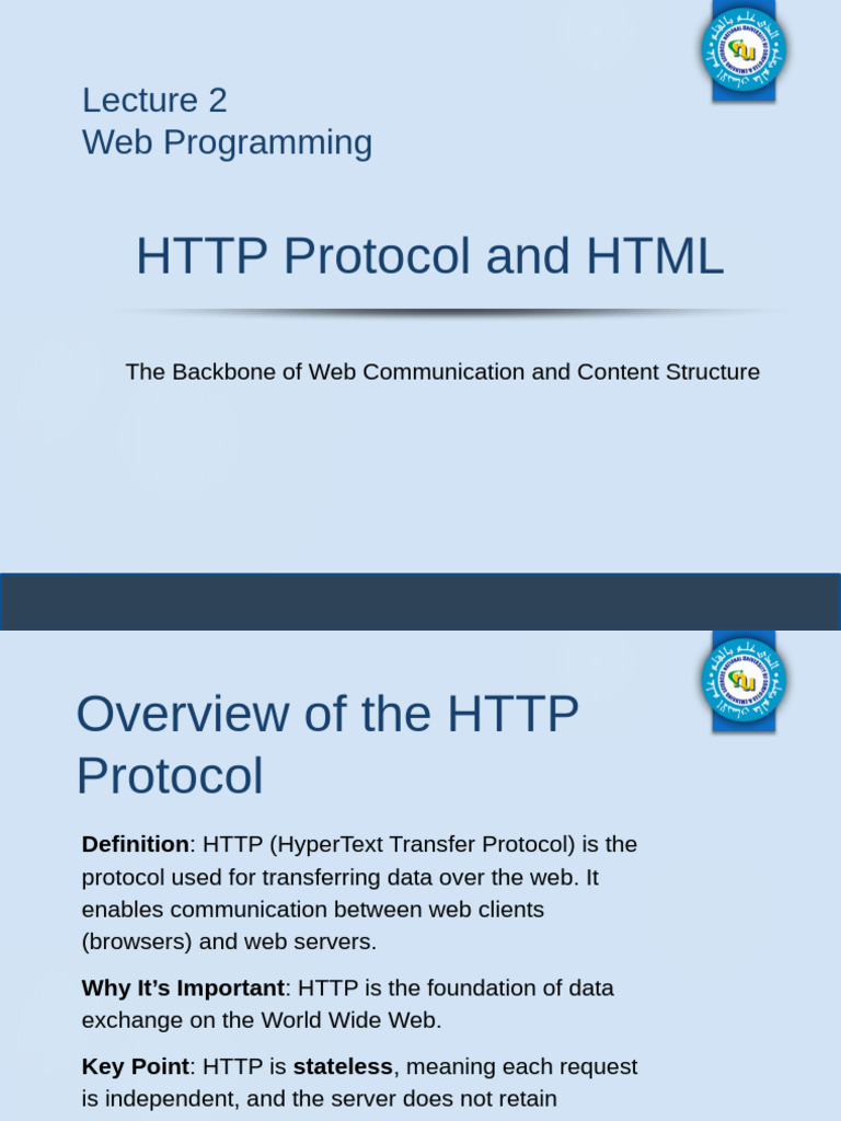 Lecture 2 - Http+HTML | PDF | Networking | Internet & Web